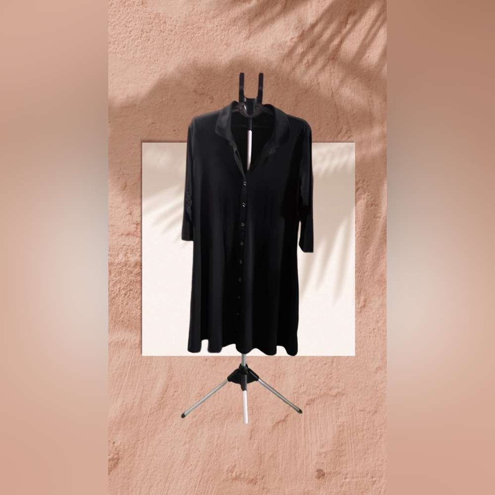 H by Halston Classic Black Shirt Dress